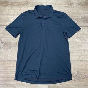 Lululemon Polo Shirt Mens Large Blue Performance Golf Stretch Athletic Casual